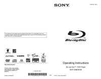 Sony BDP-S380 - Owners Manual 